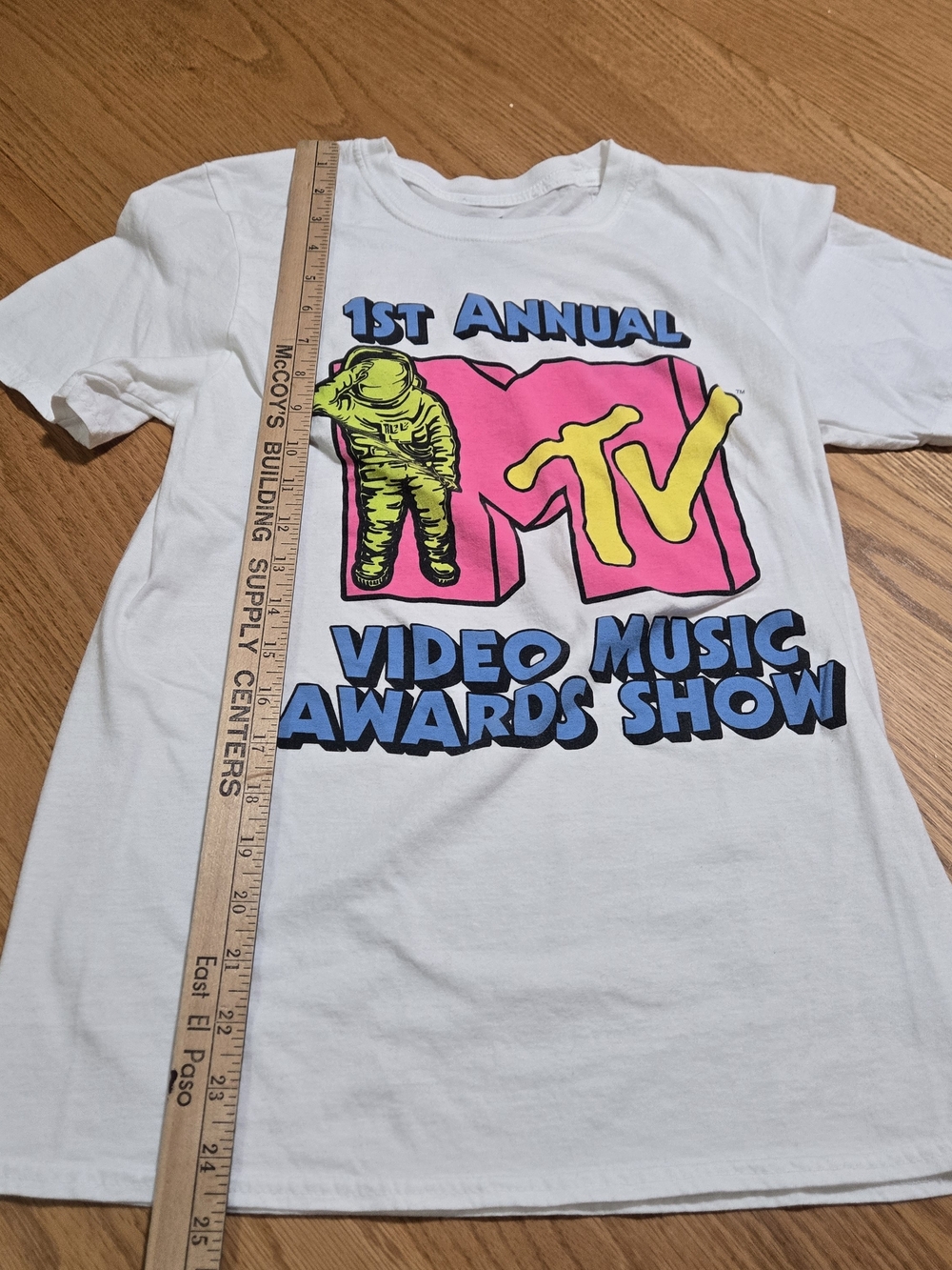 MTV 1st Annual Video Music Awards Graphic Tee Adult Medium White Moon Person - Picture 3 of 8